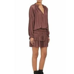 ULLA JOHNSON • Piera Pleated Drop Waist Dress
